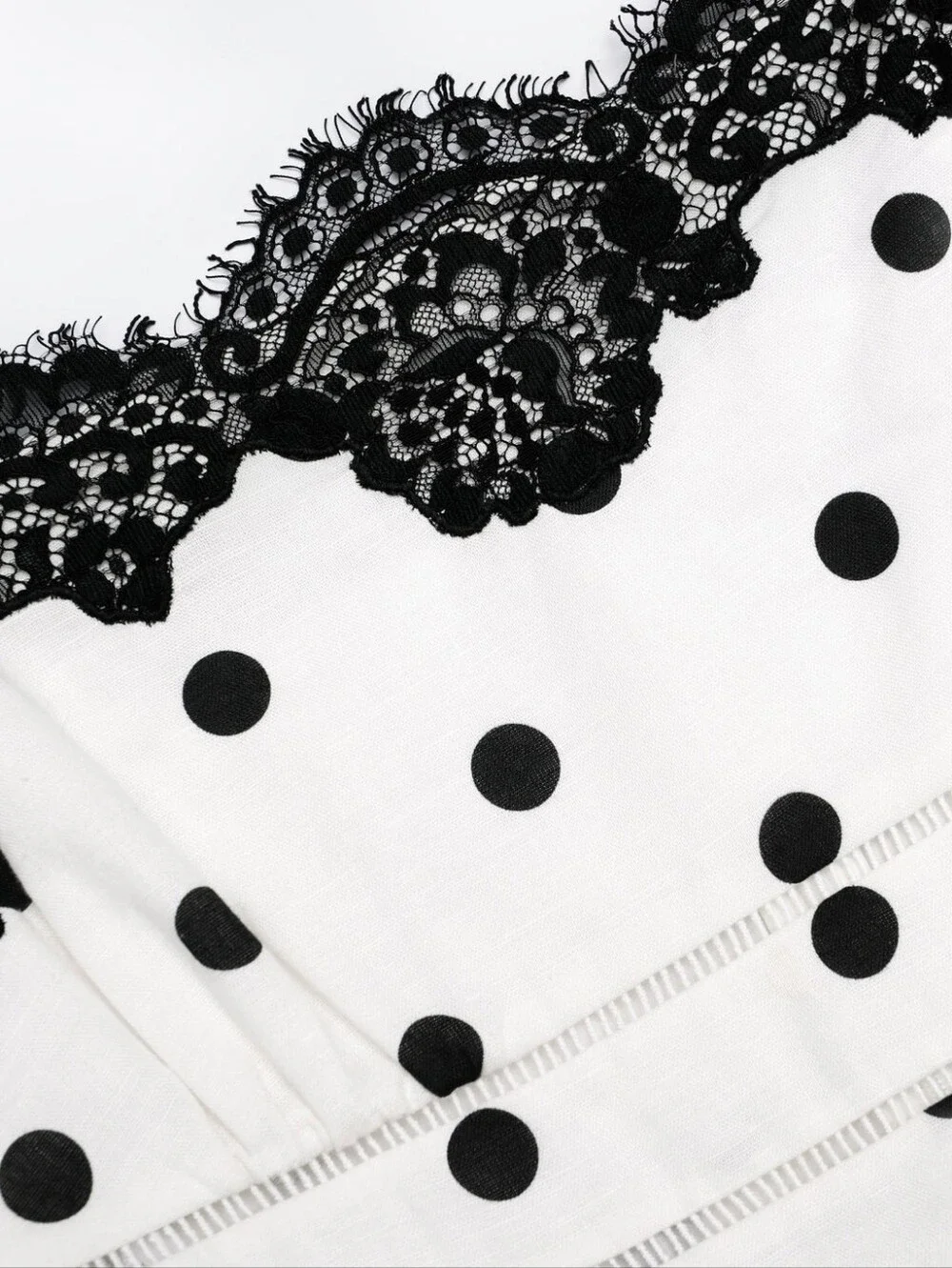 Self Portrait White Polka Dot Linen Midi Dress - Picture 5 of 16